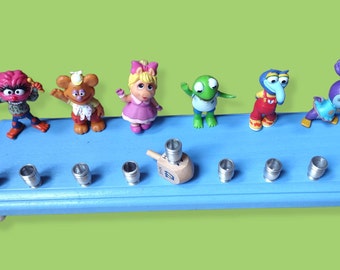 Muppets Babies Chanukah Menorah  Judaica Hanukkiah Repurposed Toy Figures Kermit Miss Piggy Fozzie Gonzo Muppet Show Animal