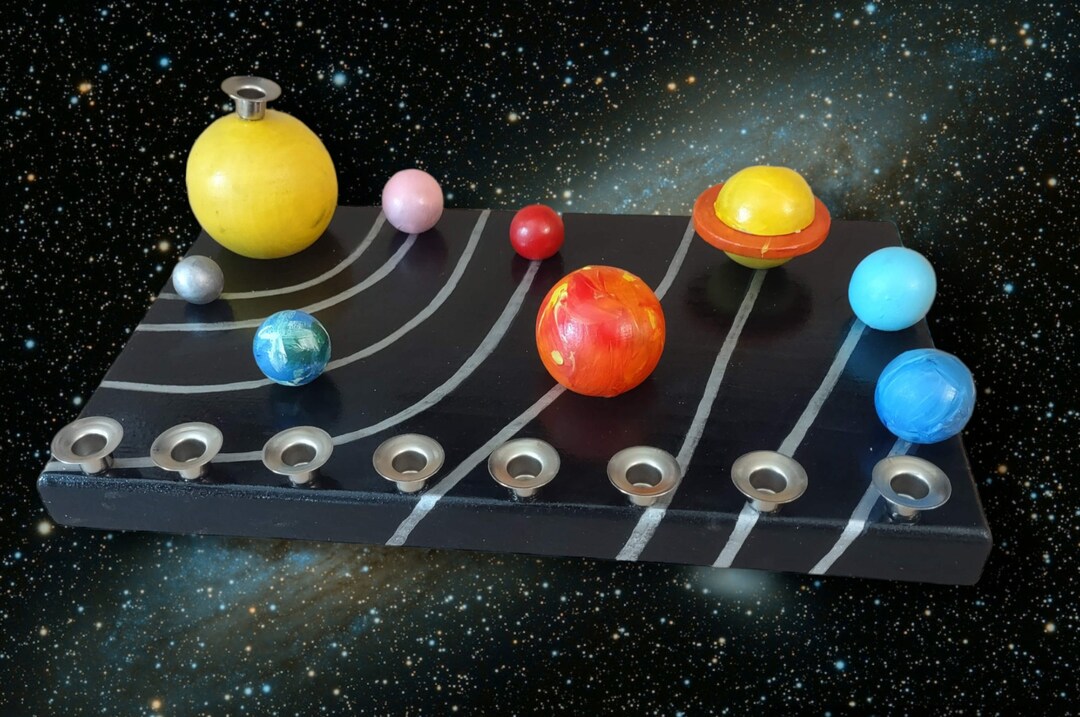Menorah System Outer Space Hanukkah Judaica Jewish Etsy
