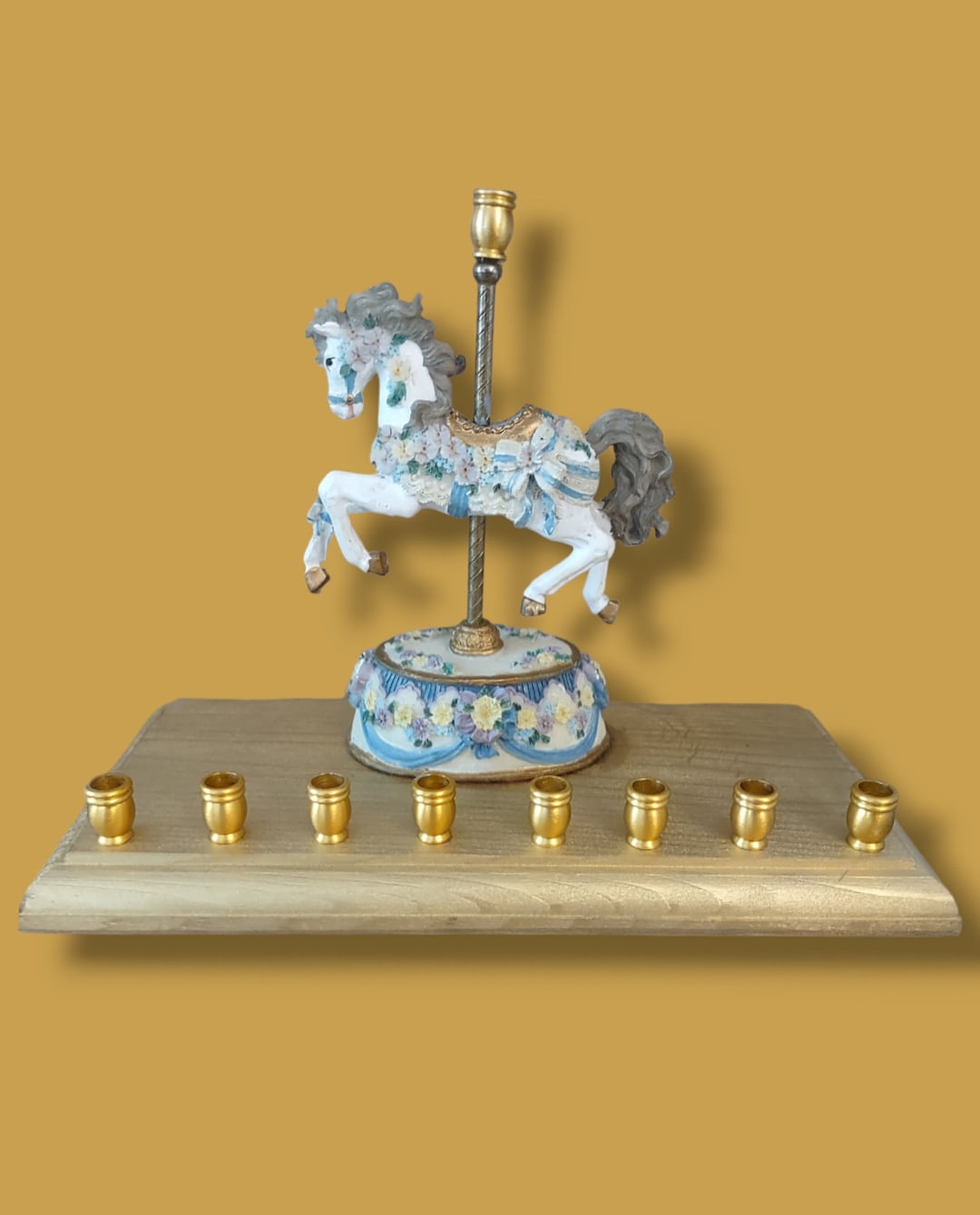 Vintage Horse Carousel Menorah Hanukkiah Judaica Jewish Hanukkah Etsy
