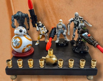 Star Wars Vintage Figures Menorah Judaica Hanukah Skywalker Storm Troopers Wookie R2D2 BB-8