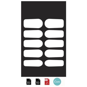 Nail decals wrap template cricut / silhouette / 1 model fully customizable