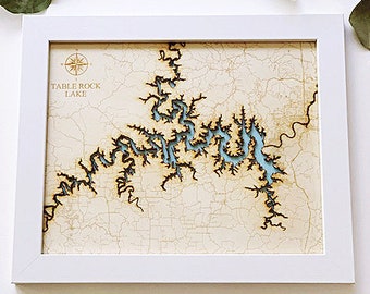Table Rock Lake Map Etsy