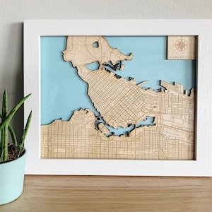 Vancouver - Wood Engraved Map