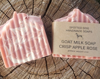 Crisp Apple Rose Goat Milk Handmade Bar Soap