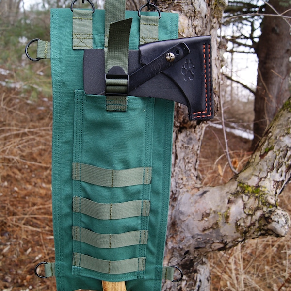 Oryx T2 Adventure Sling Pouch. axe and saw combo carrier. Tactical gear, bushcrafting, camping, hiking,  Axe holder.B2/0006