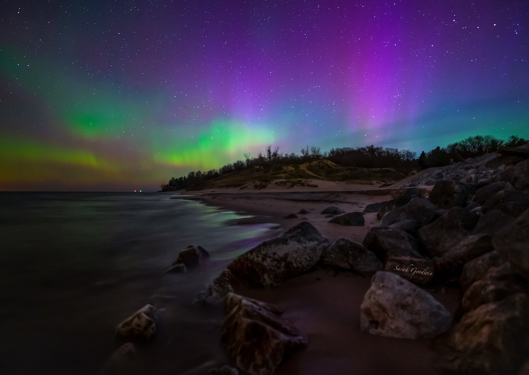 Coperte magiche dell'aurora boreale Duck Lake (paesaggio) Aurora