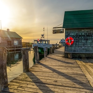 Golden Hour In Fishtown / Leland / Michigan Photography / Leelanau County / Nautical Wall Art / Canvas / Metal Print