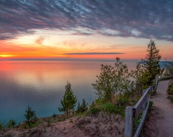 Empire Bluffs Sunset / Sleeping Bear Dunes / Michigan Photography / M22 / Empire, Michigan / Wall Art / Canvas / Metal Print