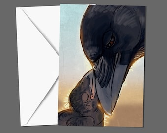 Crow and young Greeting Card