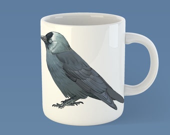 Jackdaw Ceramic coffee tea mug | Birds | Crow | Raven