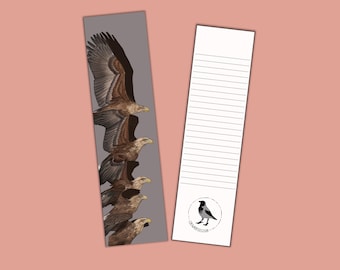 White tailed eagle opening wings to fly animated style large bookmark