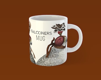 Falconers Mug Gyrfalcon and Harris hawk Ceramic Mug