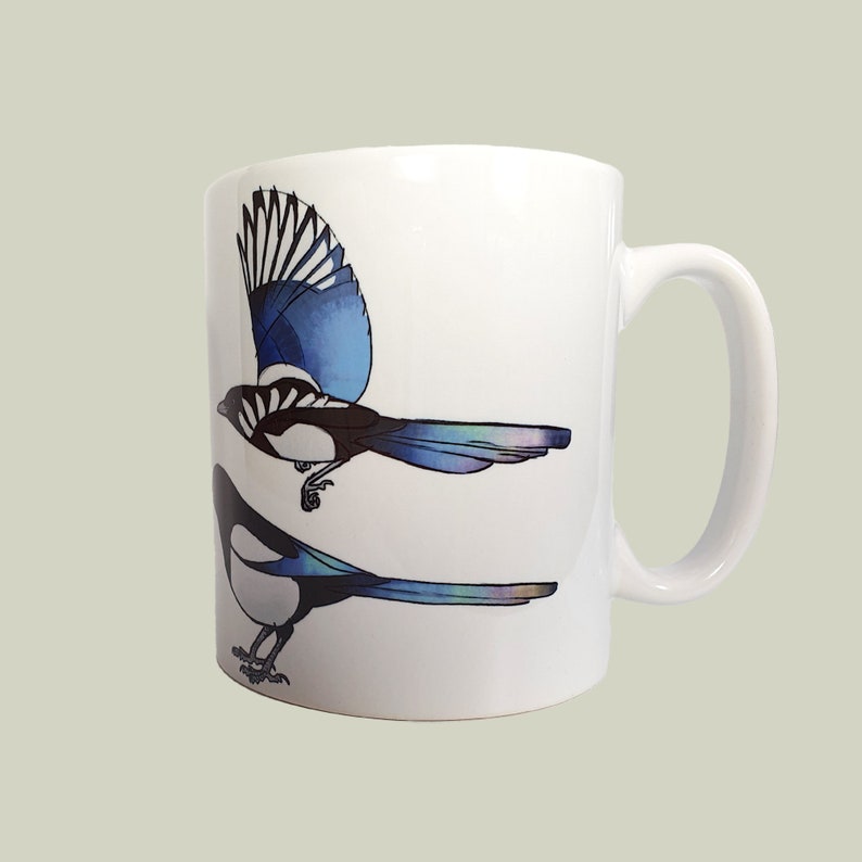 Magpie Ceramic Mug Magpie Mug bird mug Crow Corvid Etsy