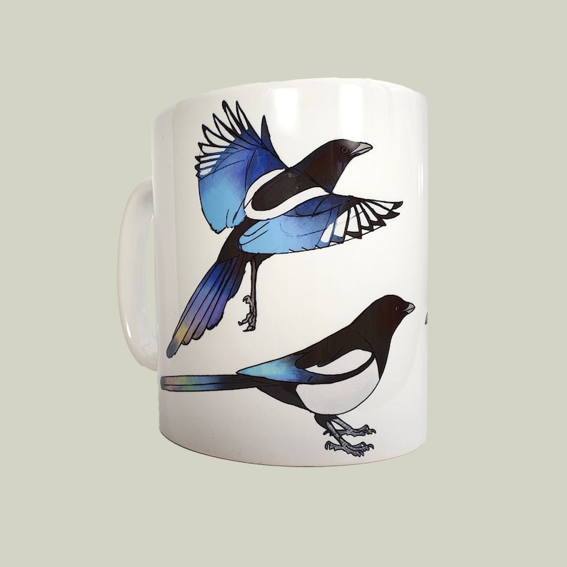 Magpie Ceramic Mug Magpie Mug bird mug Crow Corvid Etsy
