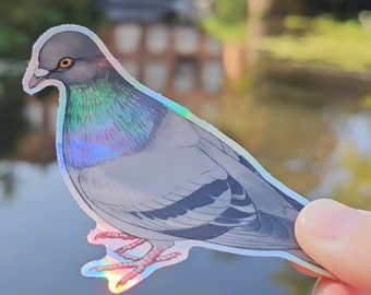 Holographic Pigeon Stickers: Victoria, Rock, Nicobar Pigeons