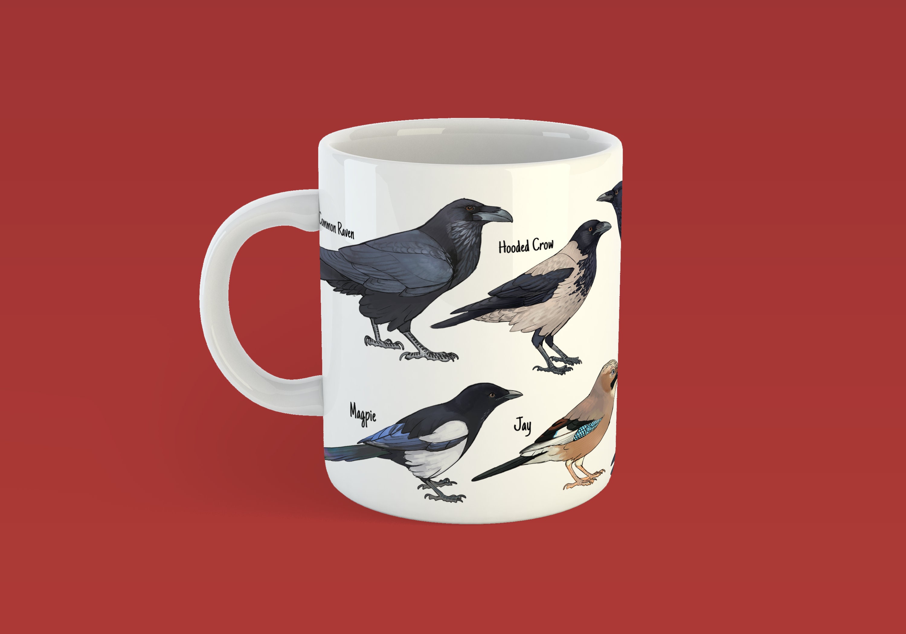 British Corvid species Ceramic Mug Raven Crow Jackdaw Chough
