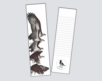Osprey opening wings to fly animated style large bookmark