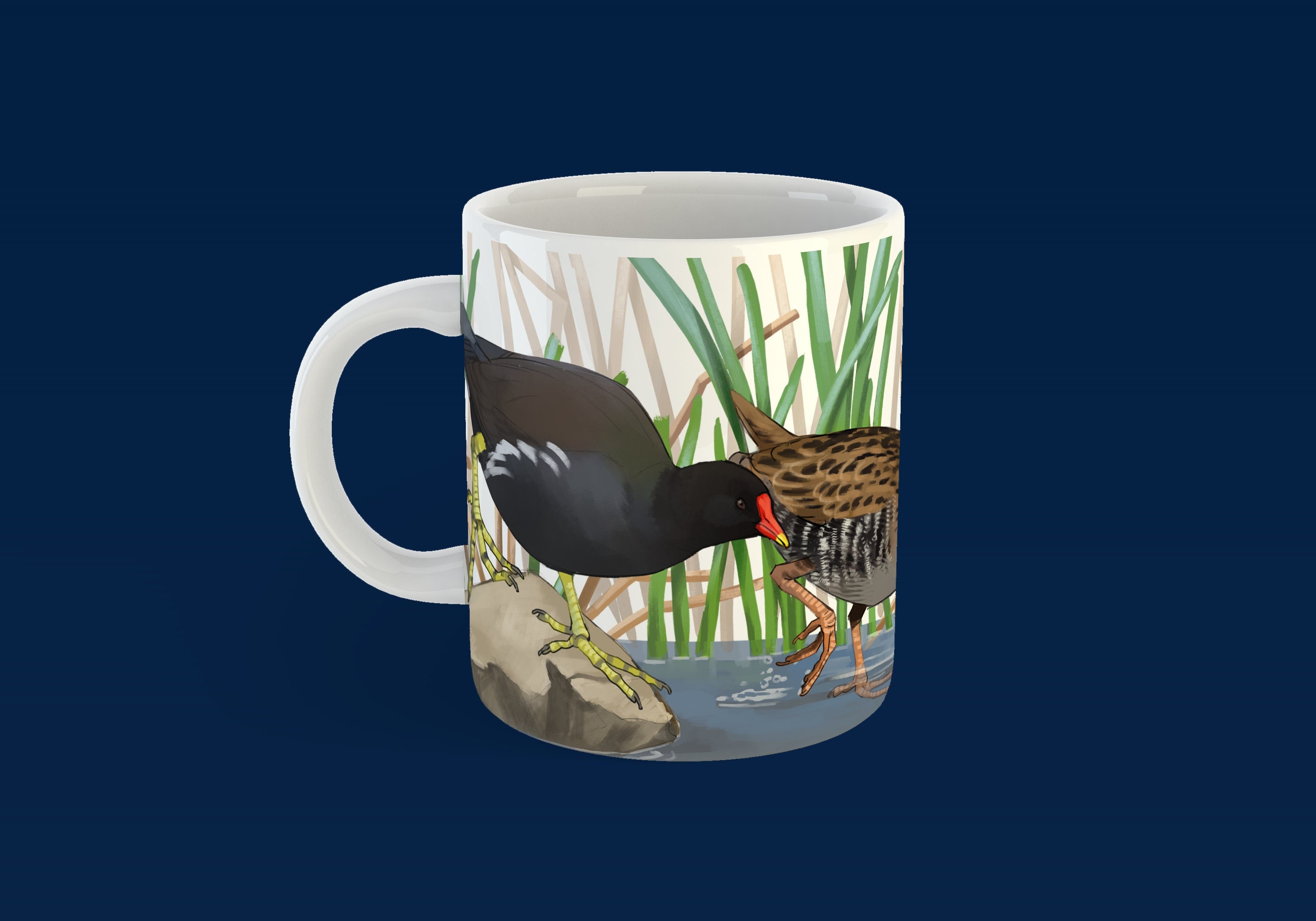 Mug en céramique poule d'eau et poule d'eau