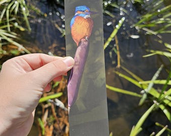 Kingfisher on a bullrush large bookmark