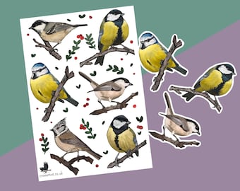 A6 British tits vinyl waterproof sticker sheet for journals, notebooks or laptops