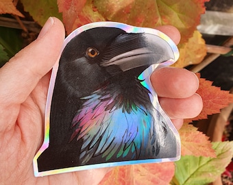 Raven holographic beard sticker | sticker vinyl waterproof glossy