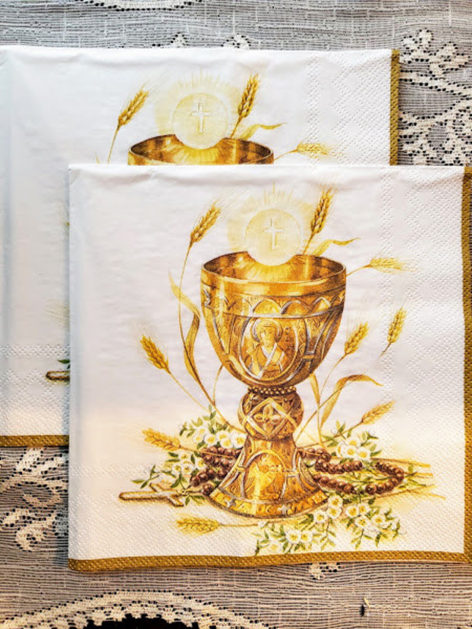 2 Chalice with Holy Communion Napkins for Decoupage/First Holy Etsy