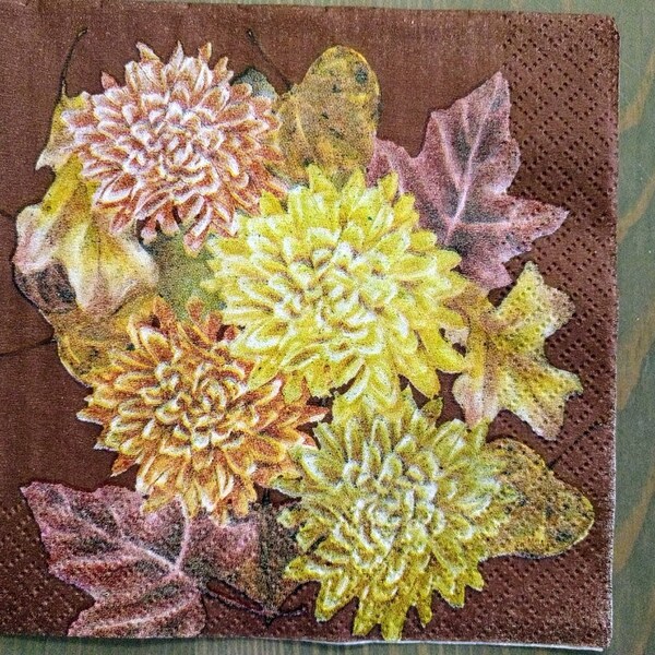 Set van 3 herfst MUMS servetten voor decoupage, vallen decoupage servetten, herfst decoupage servetten