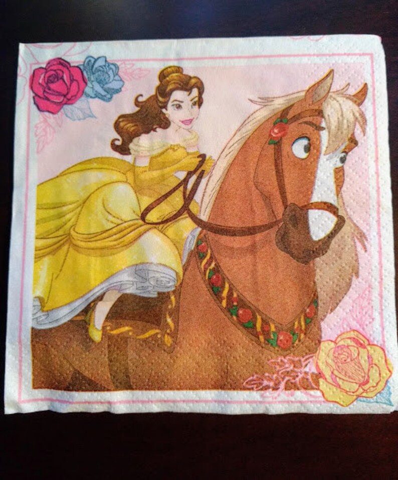 3 Disney's Beauty and the Beast Napkins for Etsy