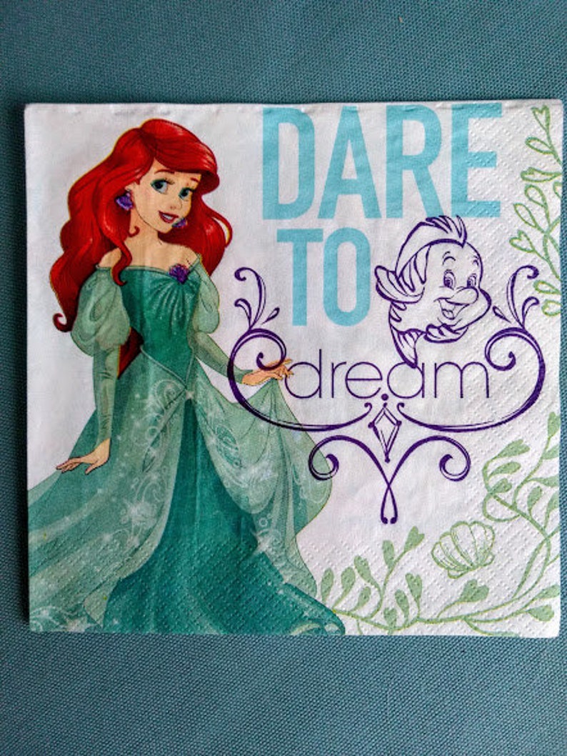 2 Disney's Little Mermaid Napkins for Decoupage Disney Etsy