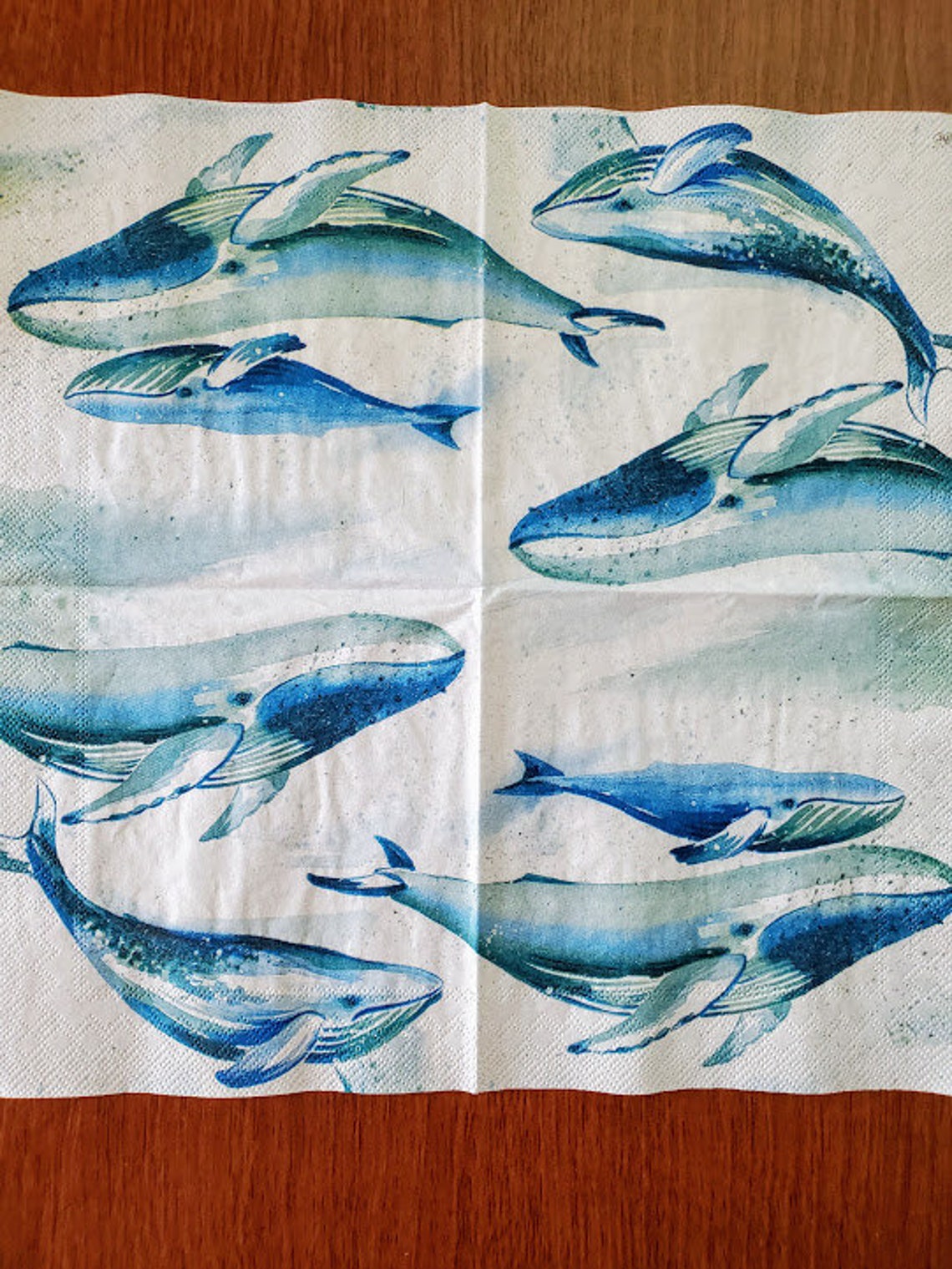 3 WHALE Napkins para Decoupage/Ocean Life Sea Creatures Etsy