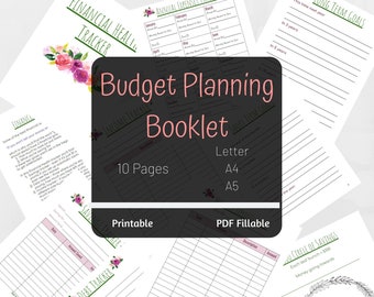 Budget Planner Booklet - Both Printable and Fillable!  Great to use in a planner or save and track as a PDF on your computer