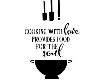 This Kitchen is seasoned with Love and Cooking with Love stencils  10"w x 15"h