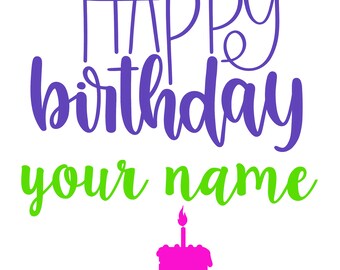 Happy Birthday Stencil with custom name