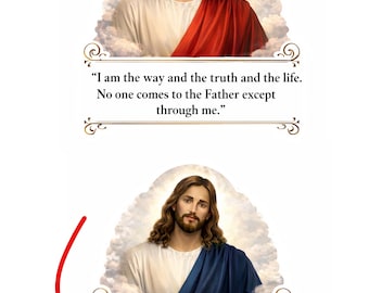 Custom Jesus Photo Magnet – Personalized Full Color Religious Magnet | Scripture & Portrait | Fridge Magnet | Custom Shape Option