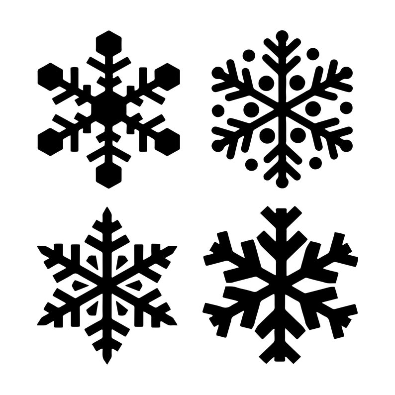 Reusable Stencil Pattern Snowflakes-Set of 4-10 Mil Mylar