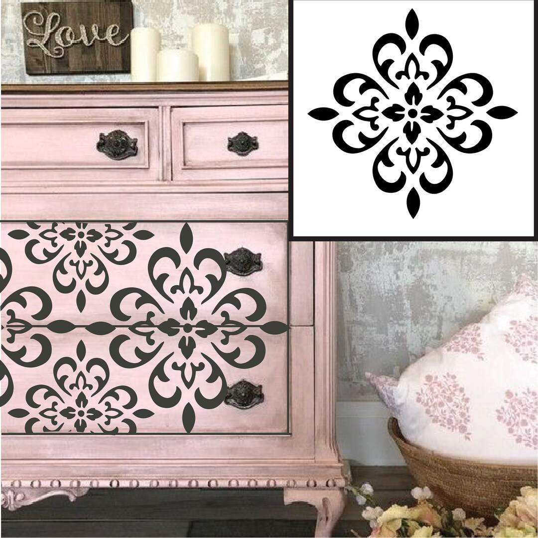 Damask Flower - Reusable Stencil Pattern - 10 Mil Clear Mylar - Etsy