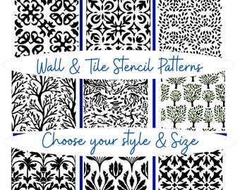 Wall & Tile stencils - continuous patterns - multiple patterns and sizes  - reusable