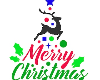 Merry Christmas  - Christmas stencil   multiple sizes