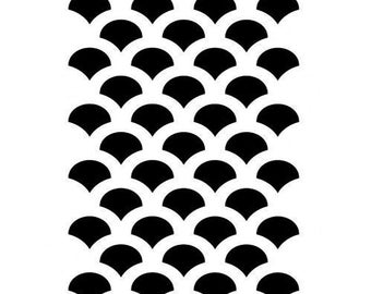 Mermaid Pattern on 10mil Clear Mylar - Reusable Stencil Pattern