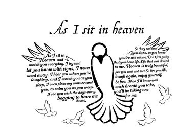 As I sit in Heaven (Dove) - Stencil 24x18