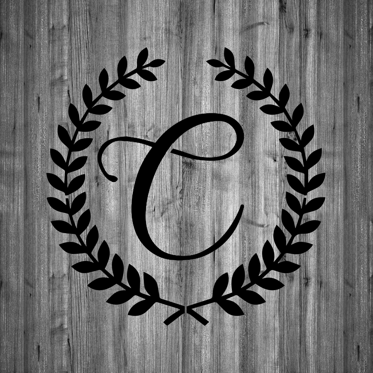 Laurel Leaf-script C- 10 Mil Mylar-reusable Stencil - Etsy