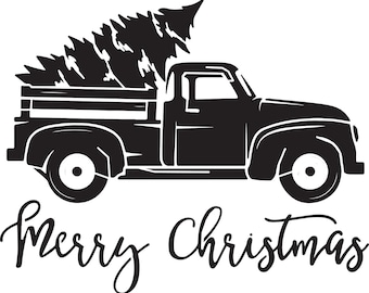 Vintage Christmas Truck Stencil - Reusable Pattern - 10 Mil Mylar