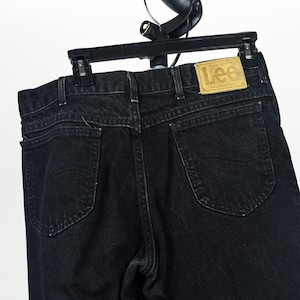 Vintage 90s Lee Black Jeans 33 x 30 Union Made in USA