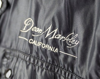 Vintage 80s Dean Markley Guitar Strings Moto Racer Vinyl Jacket Size L
