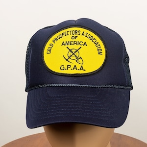 Vintage 80s Asociación de Prospecdores de Oro de América GPAA Mesh Trucker Cord Snapback Gorra de Béisbol