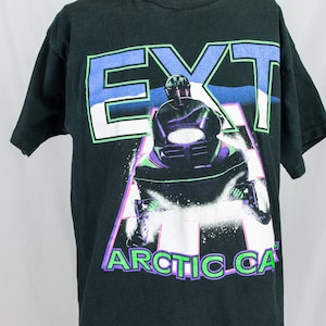 Vintage 90s Vaporwave Arctic Cat EXT Snowmobile T-Shirt Size XL Single Stitch Made in USA