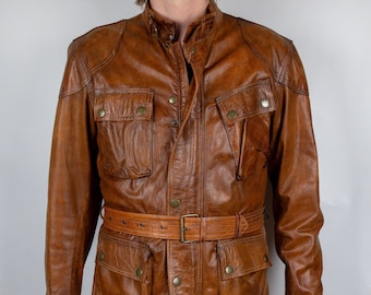 Belstaff tan leather jacket clearance