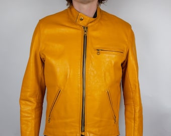 Vintage Vanson AZ2 RARE Yellow Leather Cafe Racer Motorcycle