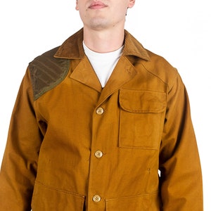 Vintage 70s SafTBak Upland Hunting Field Coat Tan Size Medium to Large Made in USA Saf T Bak