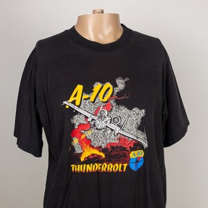 Vintage 90s A-10 Thunderbolt Warthog Desert Storm T-Shirt Size XL